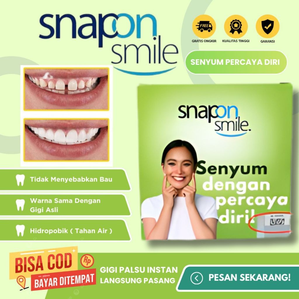 JURAGAN UNTU PALSU JOSS  Snap On Smile Garansi Original 100% Original - Gigi Palsu Instan Atas Bawah