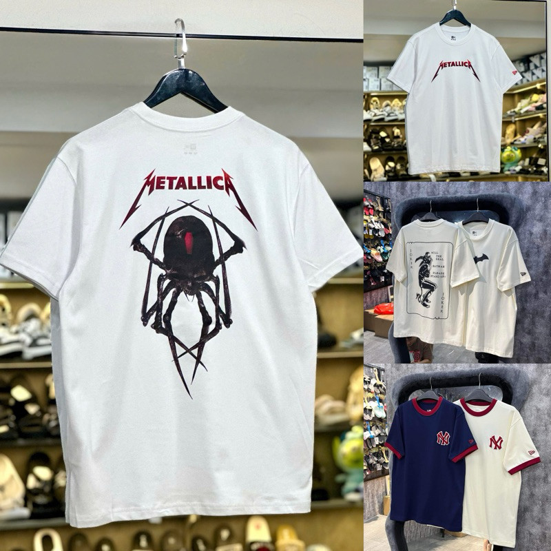 [COD][BEKASI] New Era Spider Metallica White T-shirt 14375517 * Genuine New Era Shirt with Full Tag