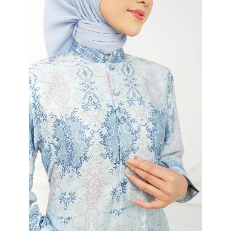 Promo Batik Adyatma Sarimbit Arunika Series in Sky Blue Family Set - Gamis Dewasa, L Terlaris