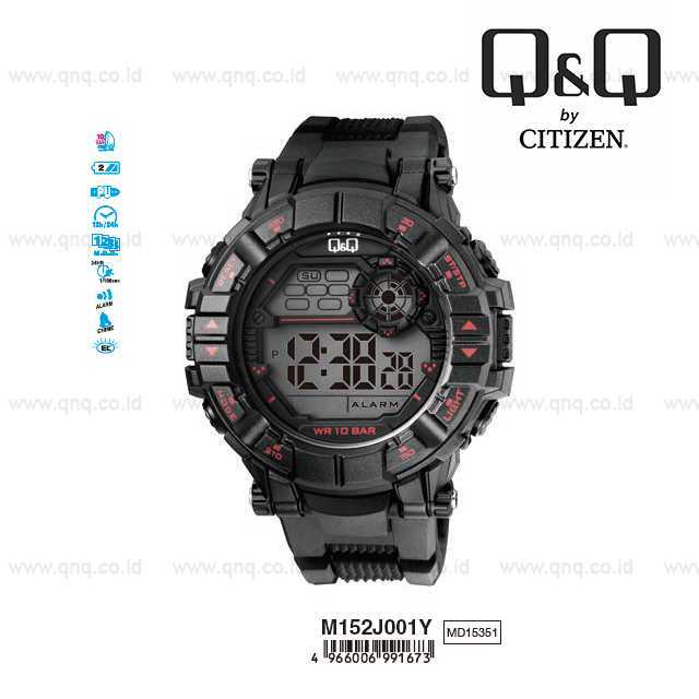 New 161 Q&Q QnQ QQ Original Jam Tangan Pria Digital - M152 M152J Water Resist 161