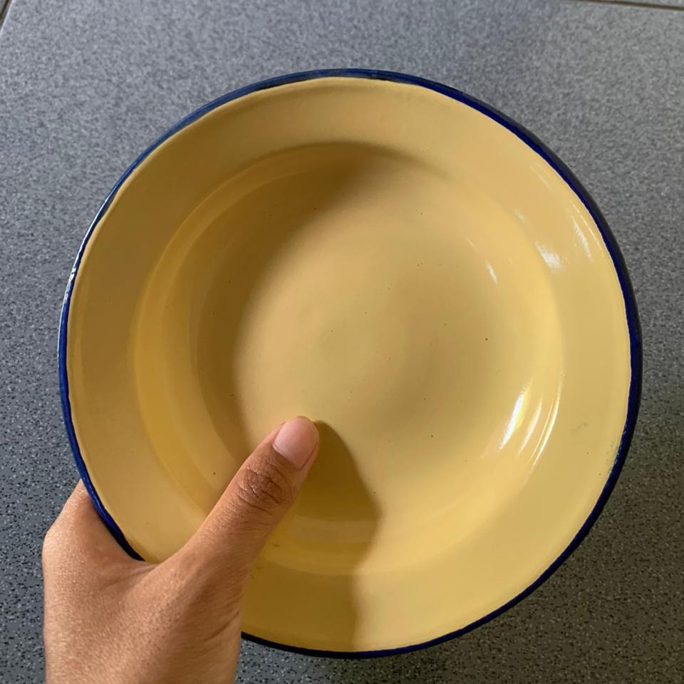 (BISA COD) PIRING SENG | LEPEK SENG RRT POLOS 16CM  KUNING Murah