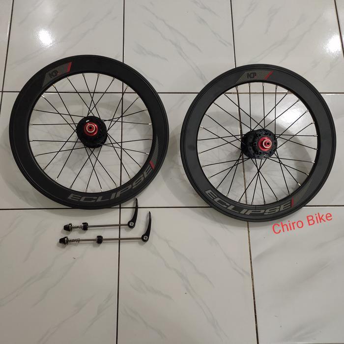wheelset sepeda lipat 16 plus atau 349 ION eclipse disc brake