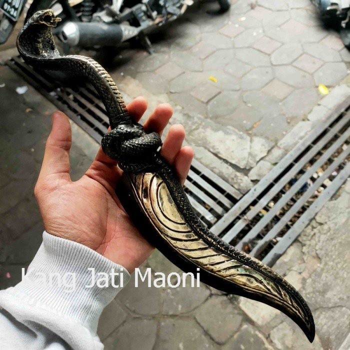 Kujang Siliwangi Model Ular Kobra Warna Hitam Bahan Kuningan Alusan Asli Paling Mewah TR655