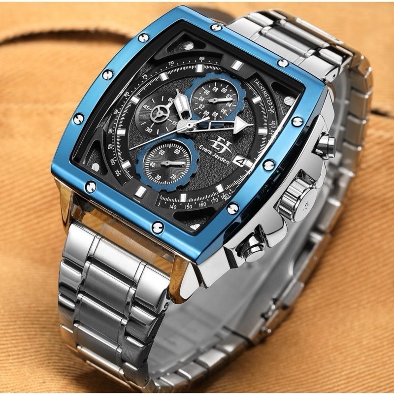 Evans Jayden Jam Tangan Pria 9463 Rantai Stainless Steel Water Resistant 10 ATM