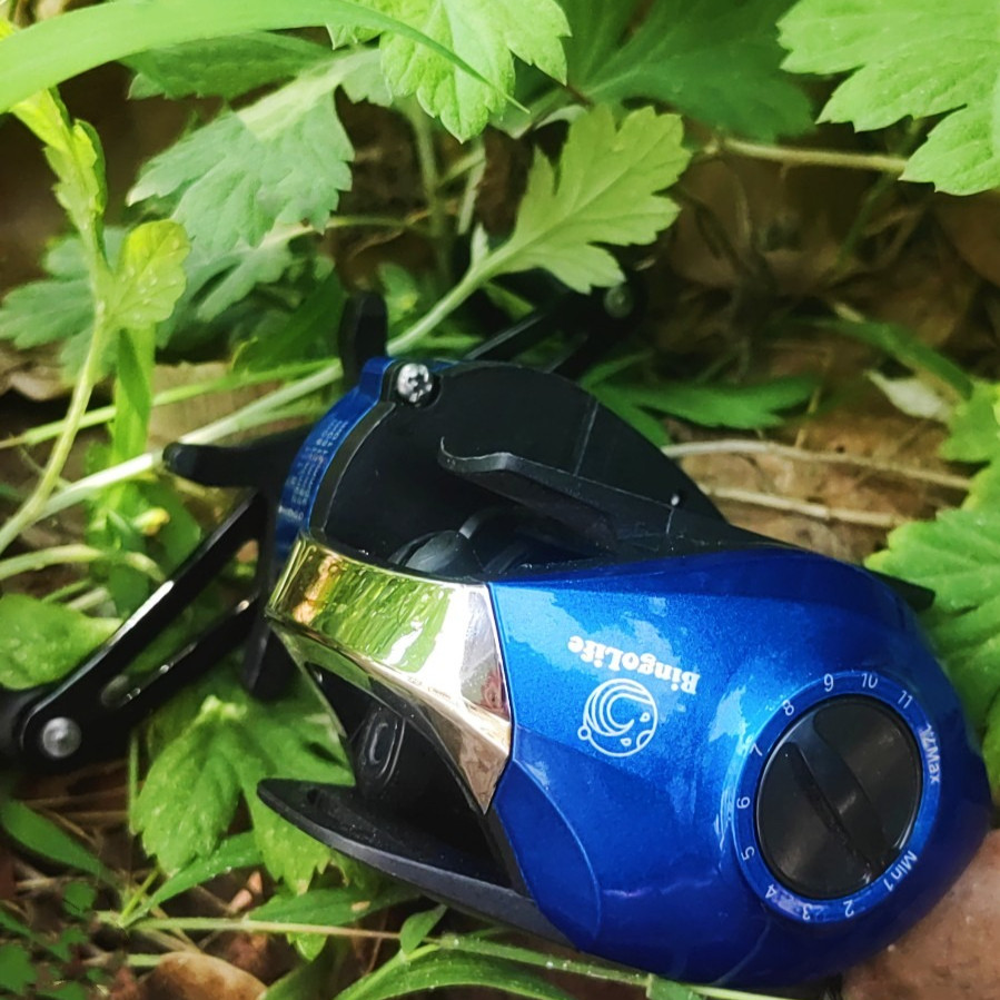 Bingolife Reel Baitcast Biru 8.1:1 Rem Magnet Umpan Mikro Laut
