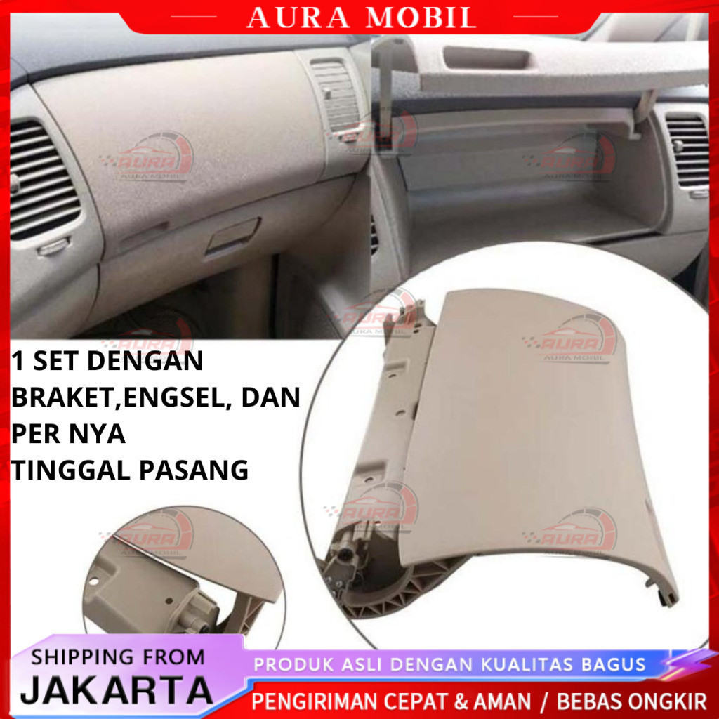 COD GARANSI 1 TAHUN TUTUP LACI ORIGINAL DASBOARD ATAS INNOVA 2004-2015 CREAM / ABU ABU 55440-0K030 -