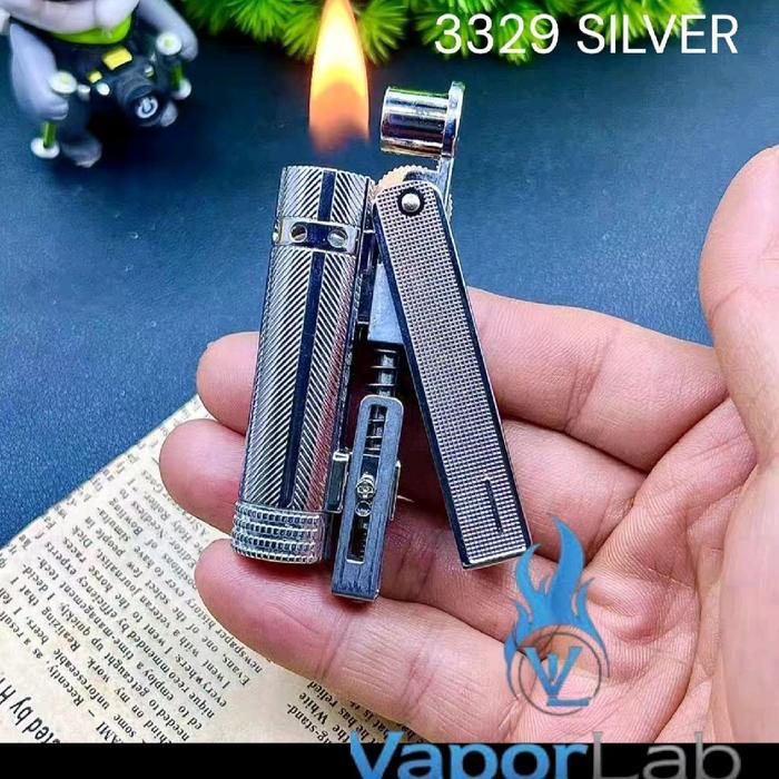 Nice Party mancis korek api sumbu minyak model imco jadul wind proof oil lighter - 3329 BOBANG SILVE