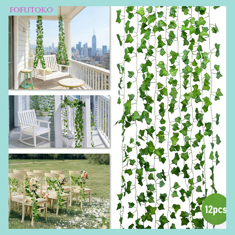 Daun Anggur Hiasan Dekorasi Gantung Artificial / Warna Hijau Muda Plastik Juntai Wisteria Tanaman De