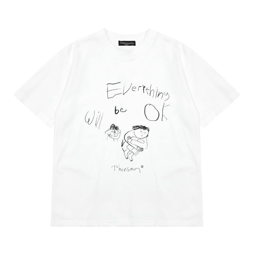 Tshirt Linelle Katun Putih Thanksinsomnia Regular Fit