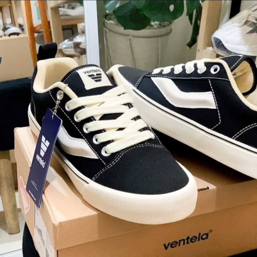 Ventela Fatboy Low Black Natural Sepatu Pria Wanita Keren