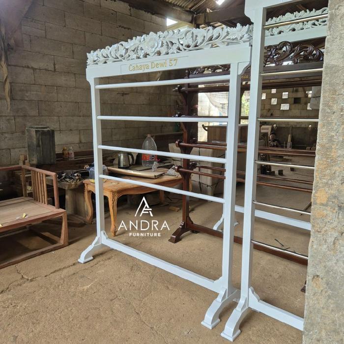 gawangan kain warna putih, gawangan ukir warna putih, gawangan batik ng4