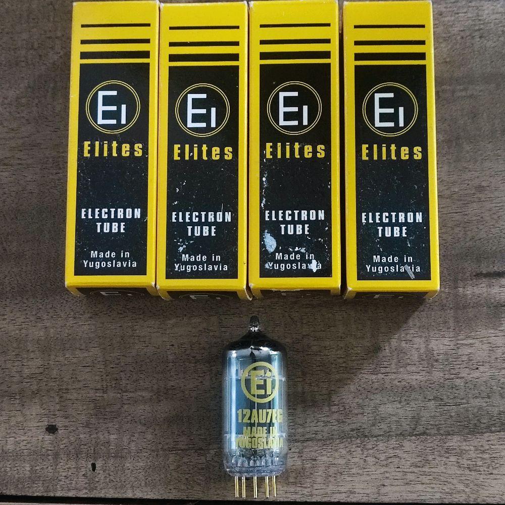 NOS RARE EI Yugoslavia 12AU7EG Gold Pin ECC82 EI Elites Electron Tubes Preamp Tabung