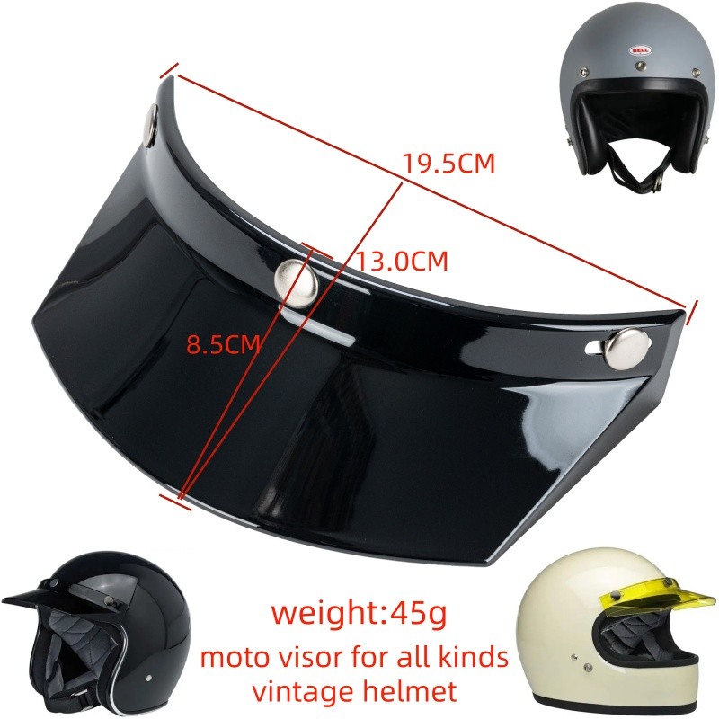 classic helmet visor 3 buckle universal vintage helmet visor