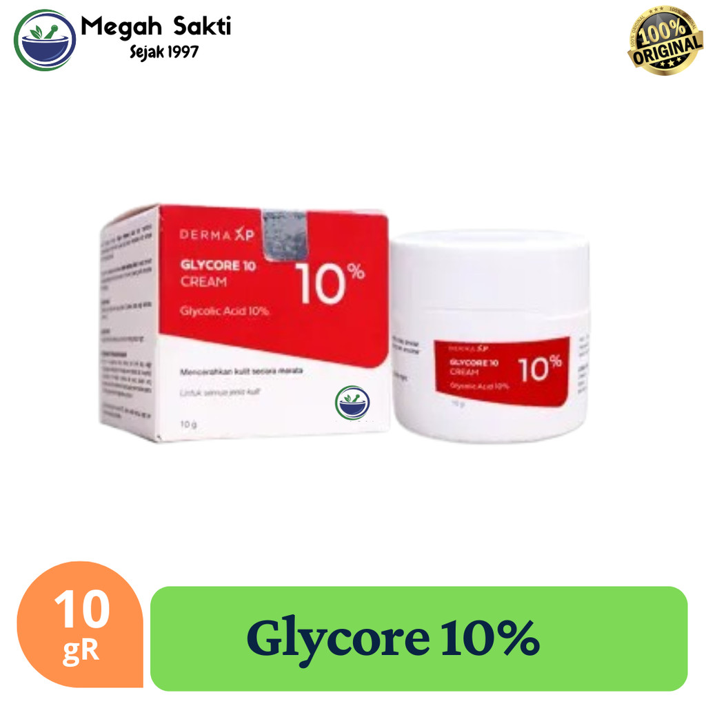 Megah Sakti - Glycore 10% Cream 10 gR | Menyamarkan Kulit Gelap dan Flek Hitam