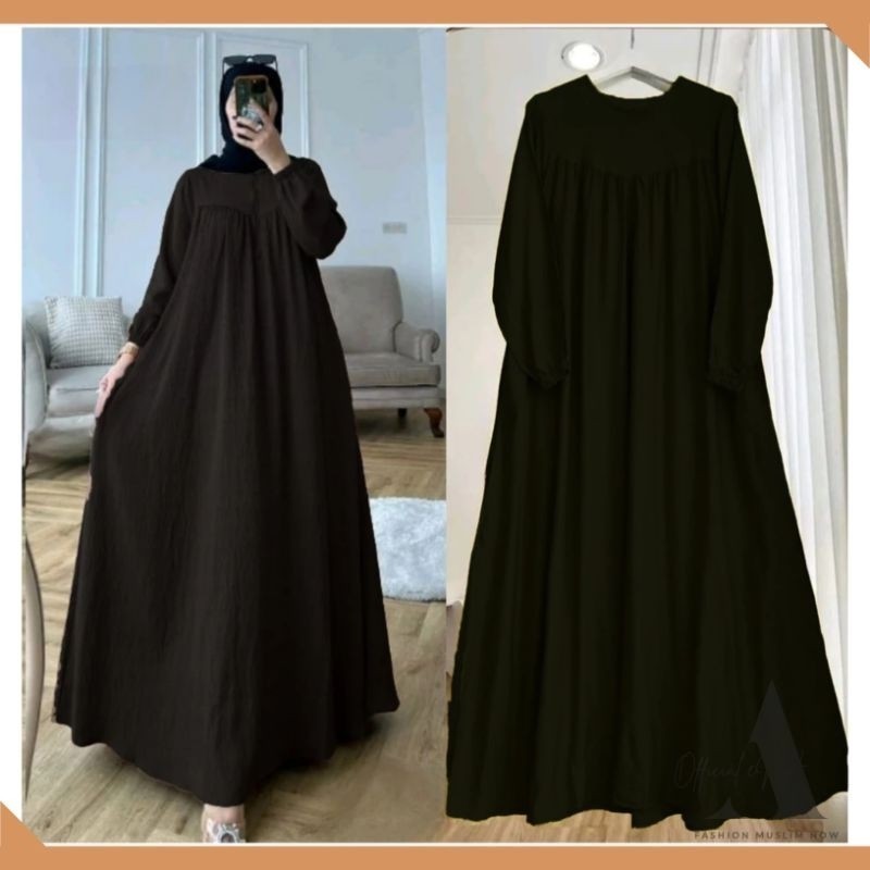 Dress Muslim Wanita Syar' Baju Gamis Wanita Terbaru Polos Jumbo LD120