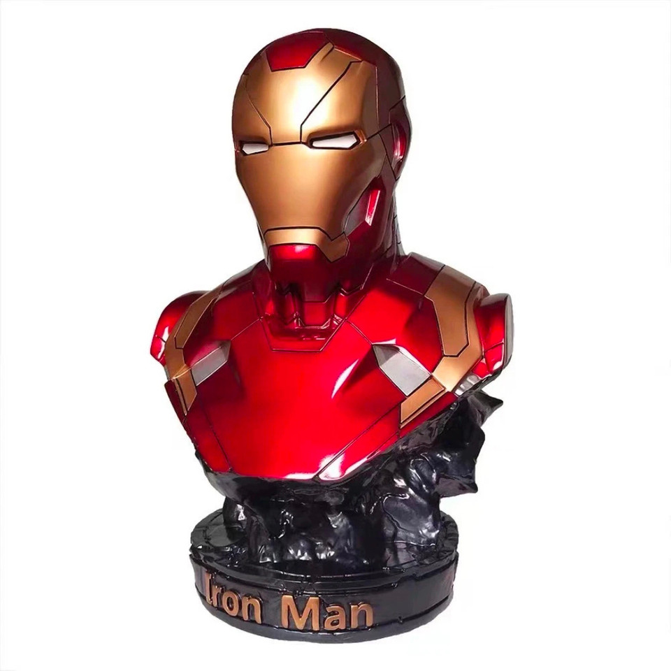 Iron Man Panther Bust Anime Figure Statue marvel Avengers Large Figure Living Room Ornament Resin Co