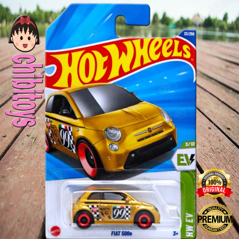 Hot Wheels Fiat 500e Gold Diecast Mobil Listrik EV