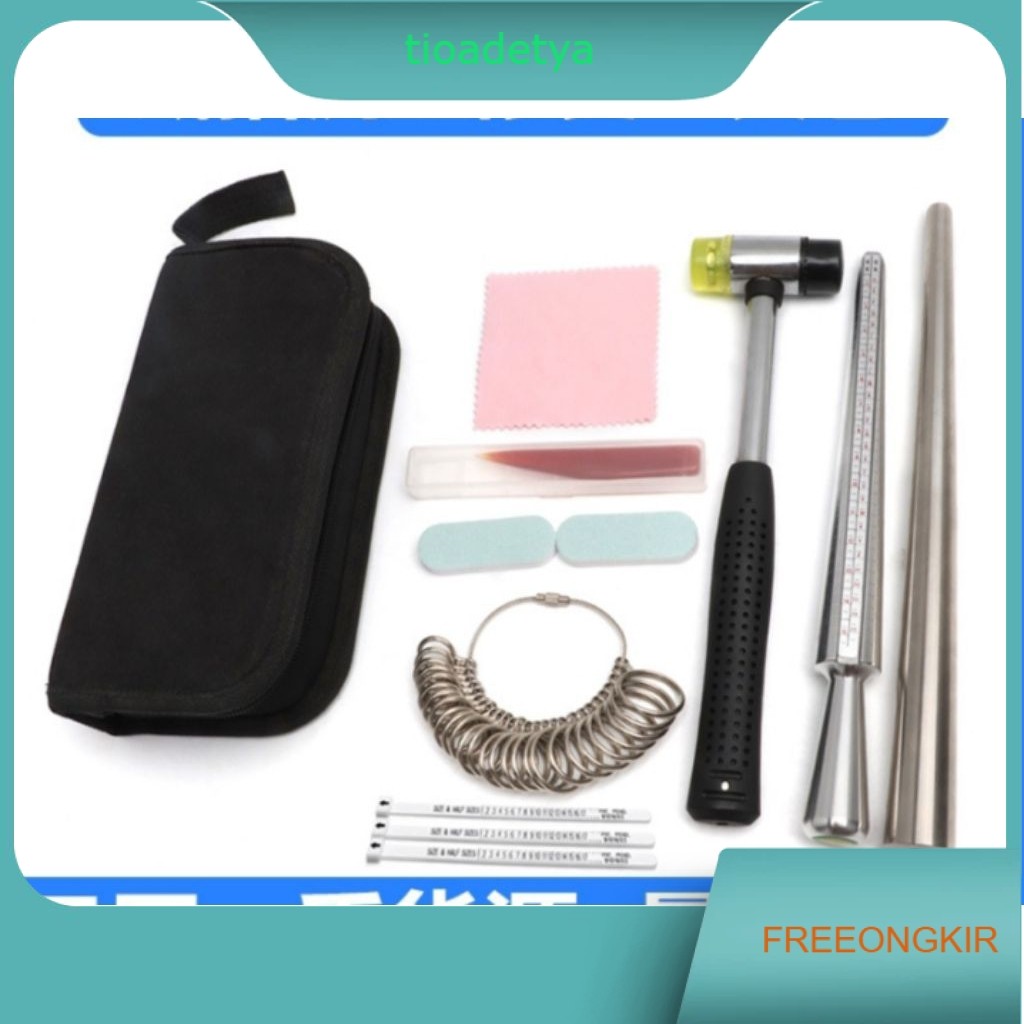 Satu Set Alat Tukang Emas Buat Ukur cincin dan merbesarkan  cincin Emas,perak dalam tas