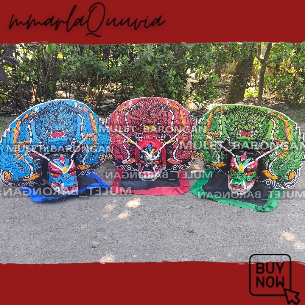 TRADITIONAL ASLI JAWA Barongan Spons Devil Jumbo Besar Free Kemul Caplokan Spon Leak Bali Ukuran Tan