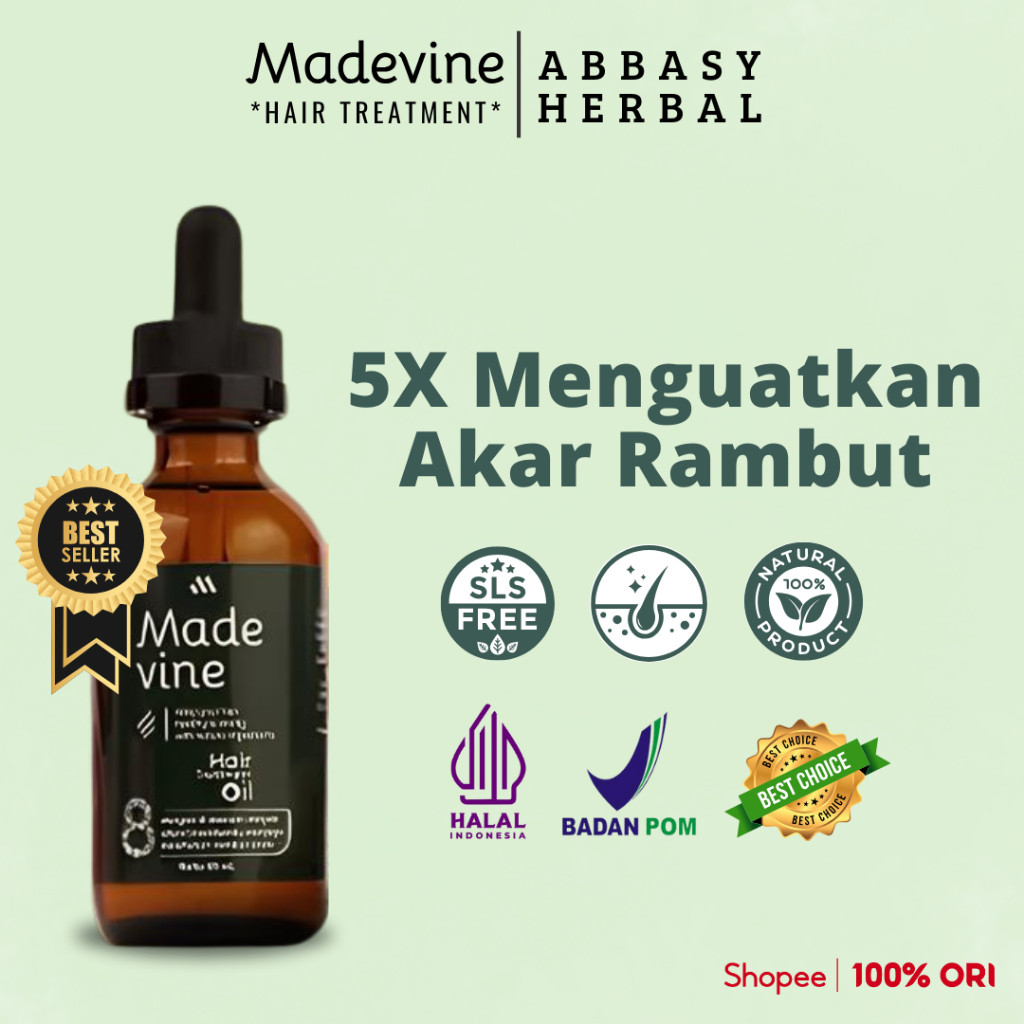 Madevine - Hair Oil Obat Rambut Rontok dan Penumbuh Rambut Pria/Wanita