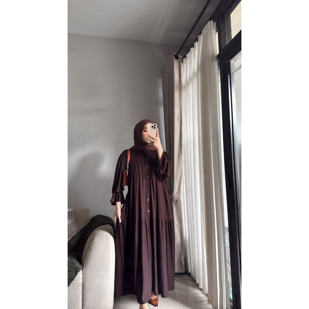 SETRAMALL    Nasha Midi Dress Nzafira Set Series Rayon Premium