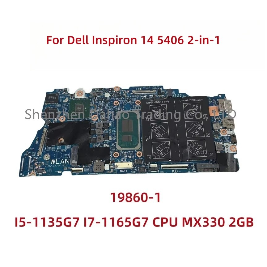For Dell piron 14 5406 2-in-1 Laptop Motherboard 19860-1 With i5-1135G7 i7-1165G7 CPU MX330 2GB -08T