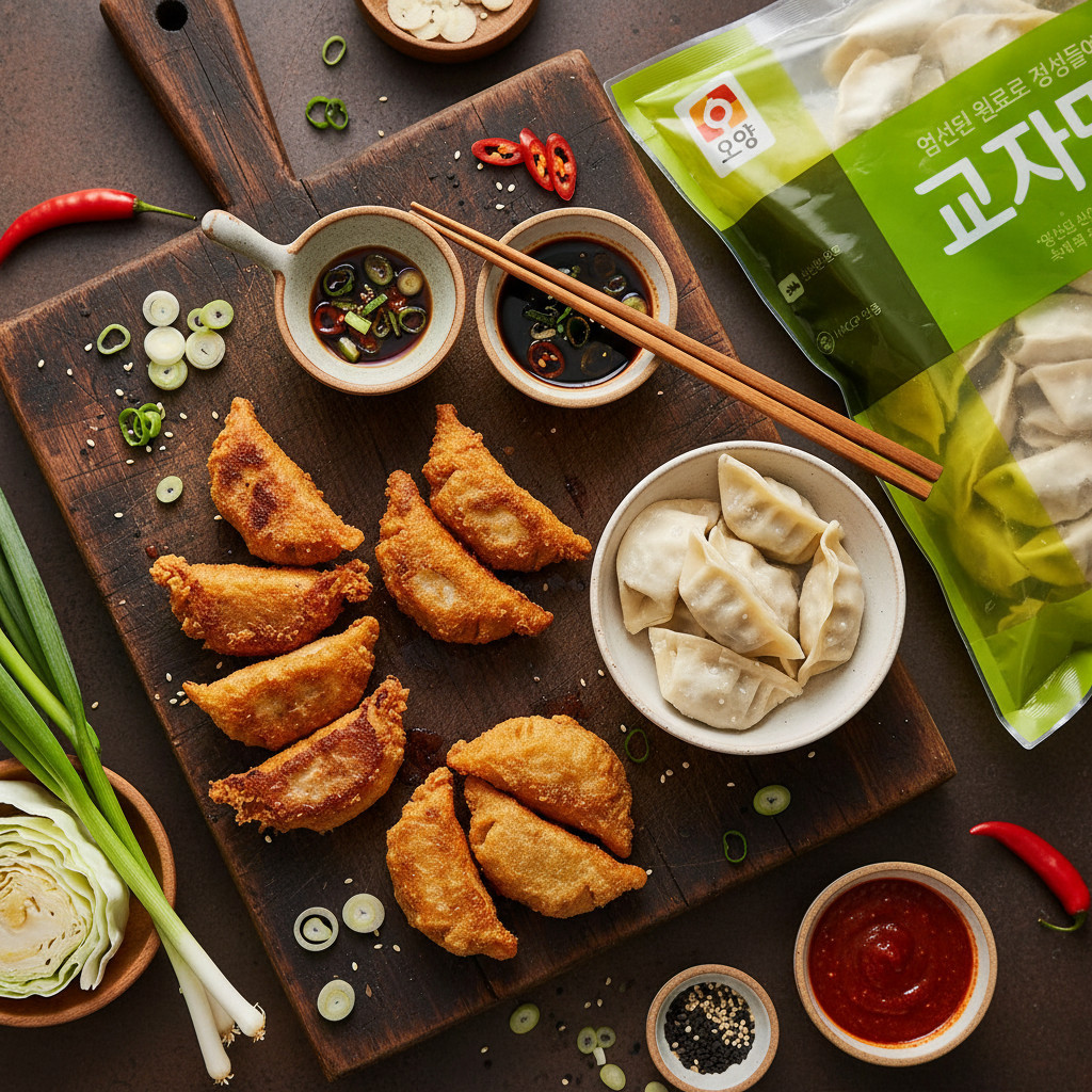 Sajo Gyoza Mandu 1.3kg - Dumpling Goreng & Panggang Korea Isi Daging Babi Made In Korea