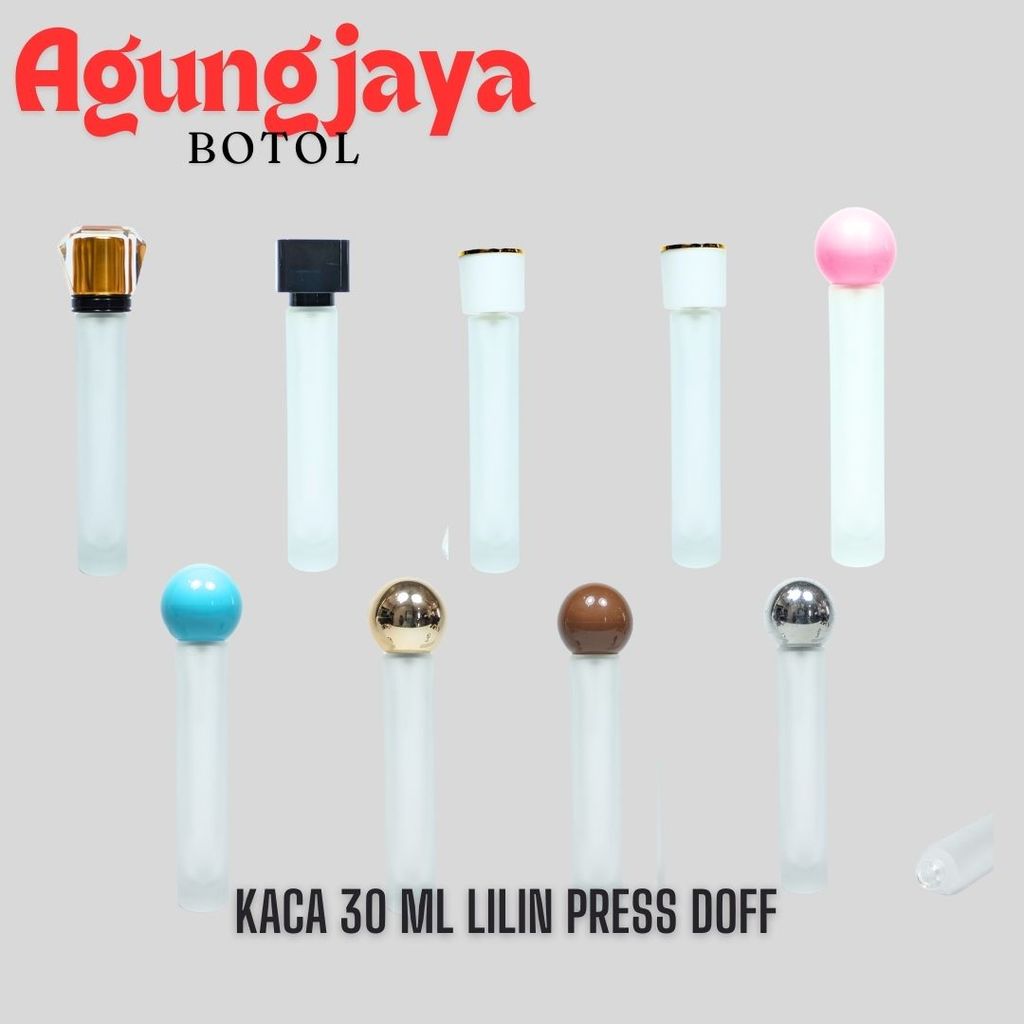 Botol Kaca Parfum 30 Ml Lilin Press Pump Easy Silver / Botol Kaca Parfum 30 Ml /  Botol Kaca / Botol
