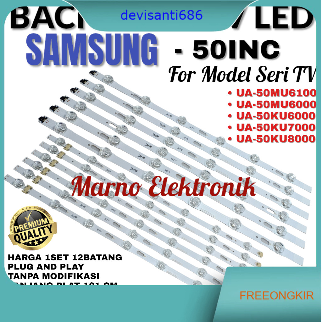 BACKLIGHT TV LED SAMSUNG 50 INC INCH UA50MU6100 UA50MU6000 UA50KU6000 UA50KU6100 UA50KU7000 UA50KU80