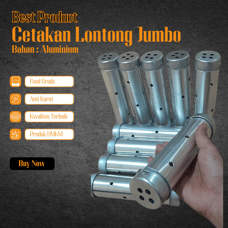 10 pcs cetakan lontong jumbo diameter 5 cm panjang 20 cm bahan alumunium tebal anti karat