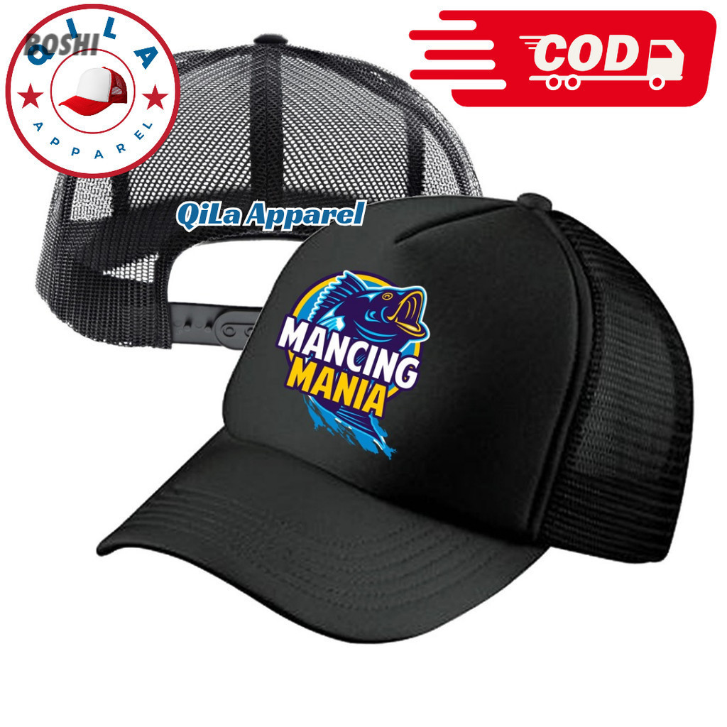 Topi Trucker MANCING MANIA - Topi Distro MANCING MANIA Logo - Topi MANCING MANIA Premium - Topi Pria