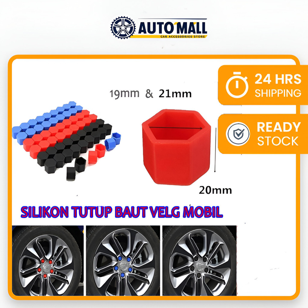 1 PCS Tutup Silicon Baut Roda Ban Mobil 19mm Hub Sekrup Penutup Mur Eksterior Perlindungan