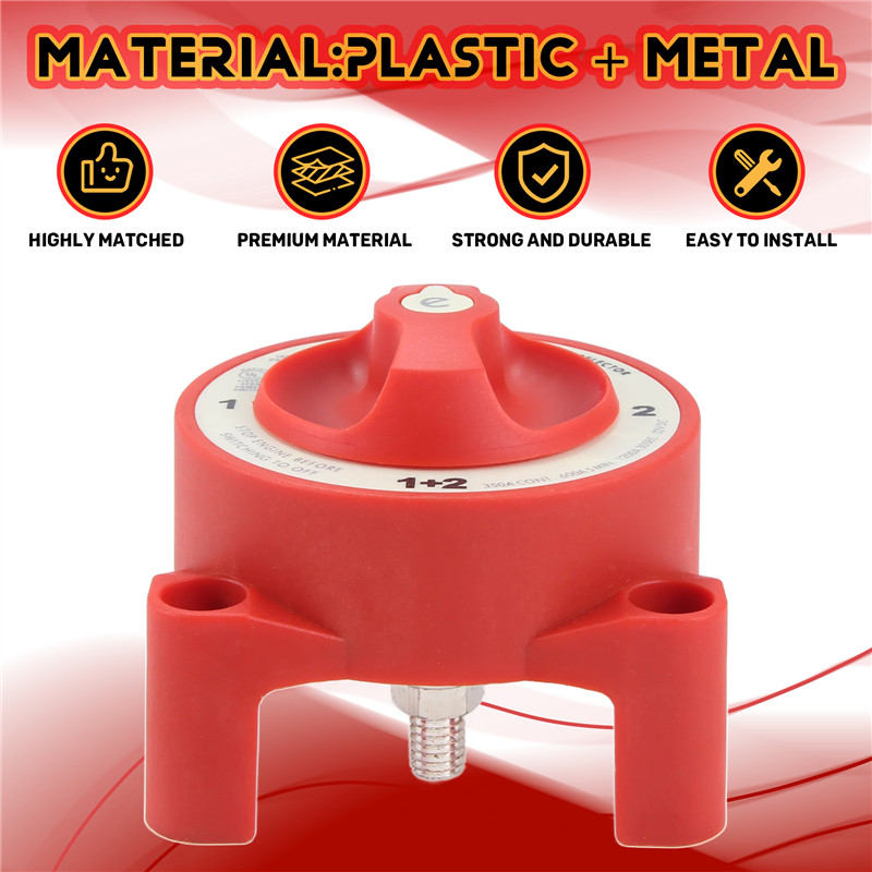 AASS-DC 32V 350A Battery Switch 4-Position Selector Marine Boat Battery Selector Switch Disconnect F