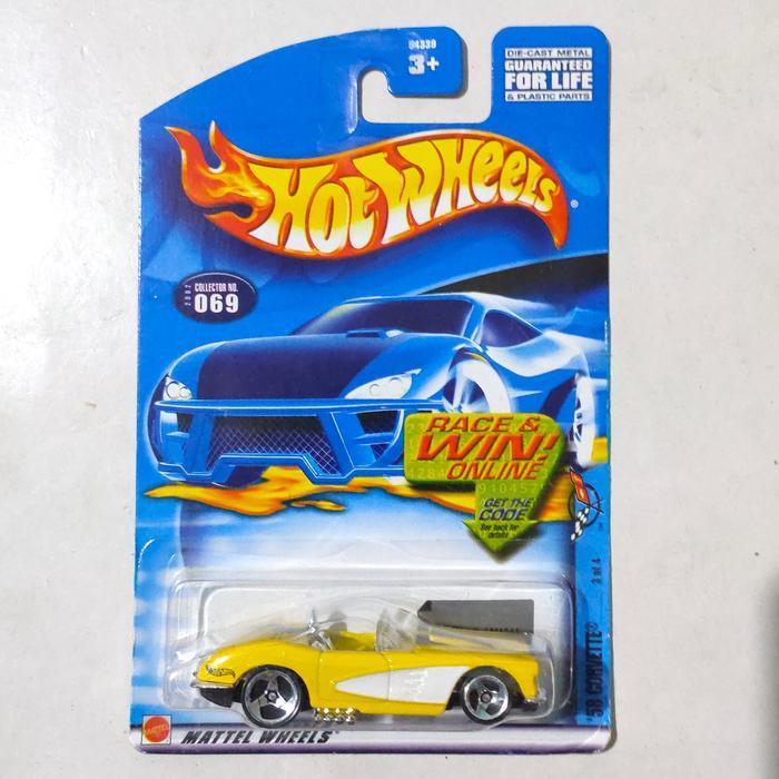 Mainan Hot Wheels 58 Corvette Coupe kuning 2002