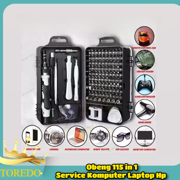 Obeng Set 115 in 1 Lengkap untuk Servis HP, Komputer, dan Laptop