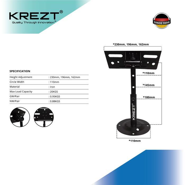 Bracket Speaker KREZT NB-18 Bracket Speaker Dinding Material Iron KREZT Wall Speaker Bracket