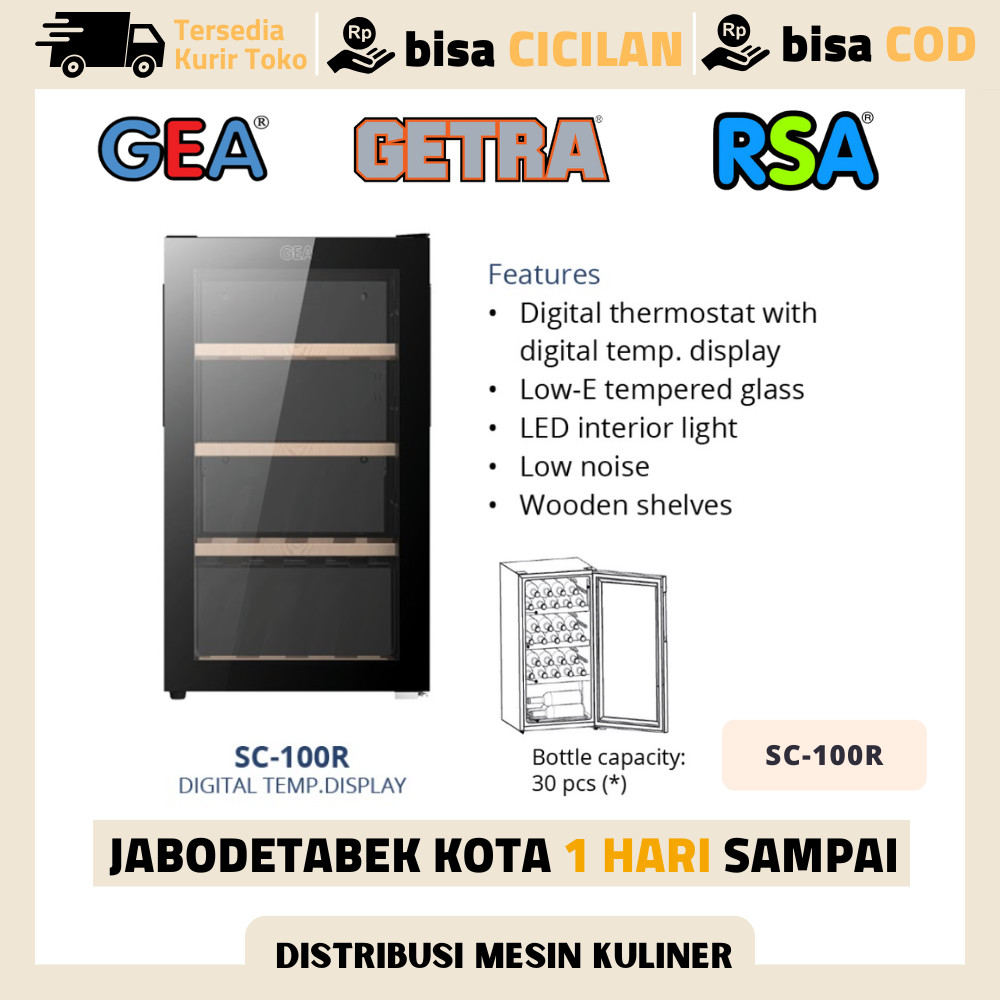 WINE COOLER GEA SC-100R KULKAS DISPLAY MINUMAN
