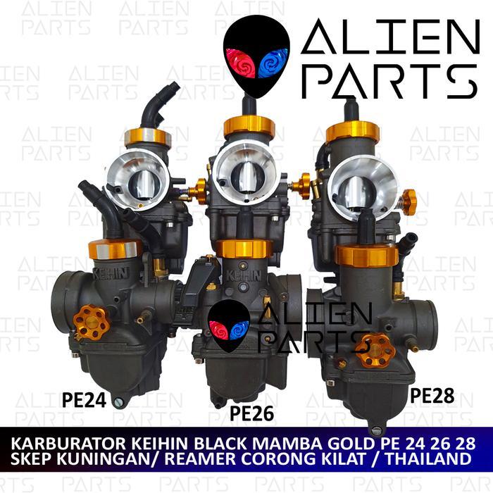 (COD) KARBURATOR KEIHIN PE 28 26 24 BLACK MAMBA SKEP KUNINGAN THAILAND PE28 PE26 PE24 HITAM SEKEP SE