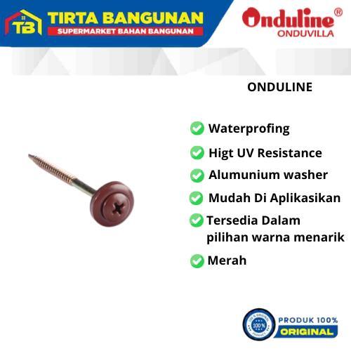 ONDULINE SEKRUP + TUTUP BROWN / SCREW / PAKU ONDULINE 20PCS - Merah