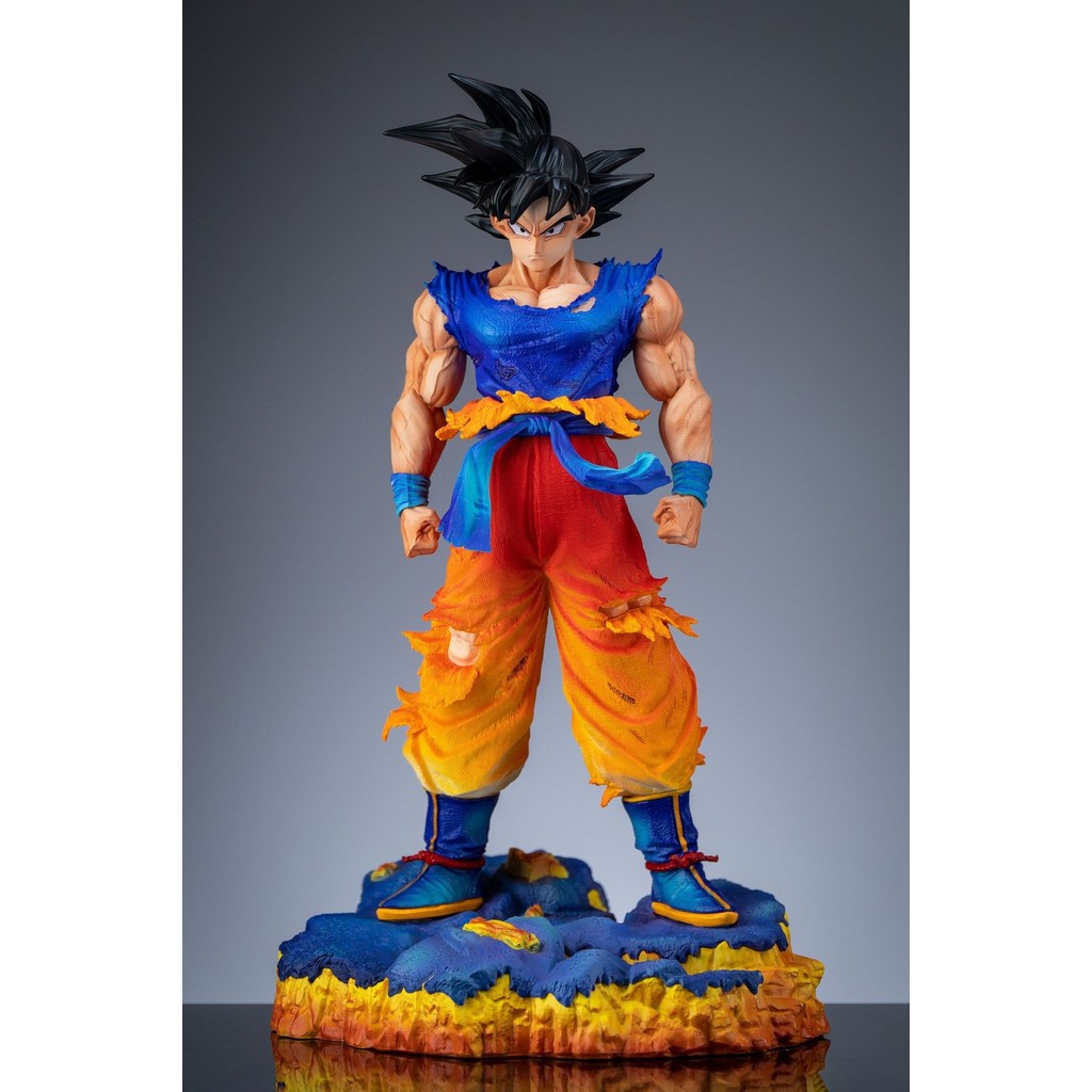 JT Super Saiyan First Super Goku with Bust, Battle Damage Unlimited Z Warrior Statue Model Ornament 