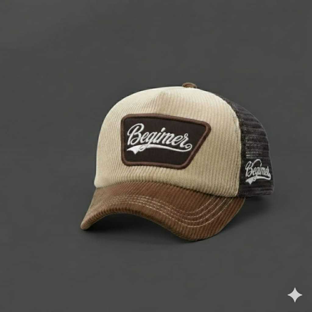 HAT GARDEN.ID Topi Trucker Corduroy Dark Brown Premium Bordir Timbul