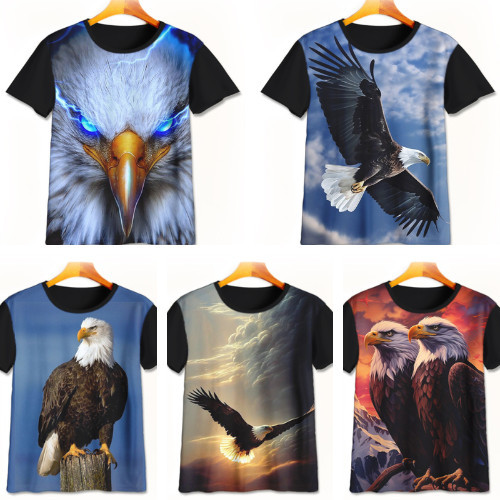 Kaos Elang 3D Keren | Kaos Hewan Elang | Baju Elang Murah Untuk Anak Umur 1-12 Tahun - Saranghaestor