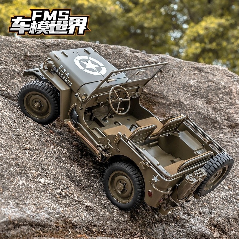 1:12 Rc Fms 82 Bucket Truck 1941 For Willys Elcectric Model Mb Willys Jeep Off Road Vehicle 4wd Rtr 