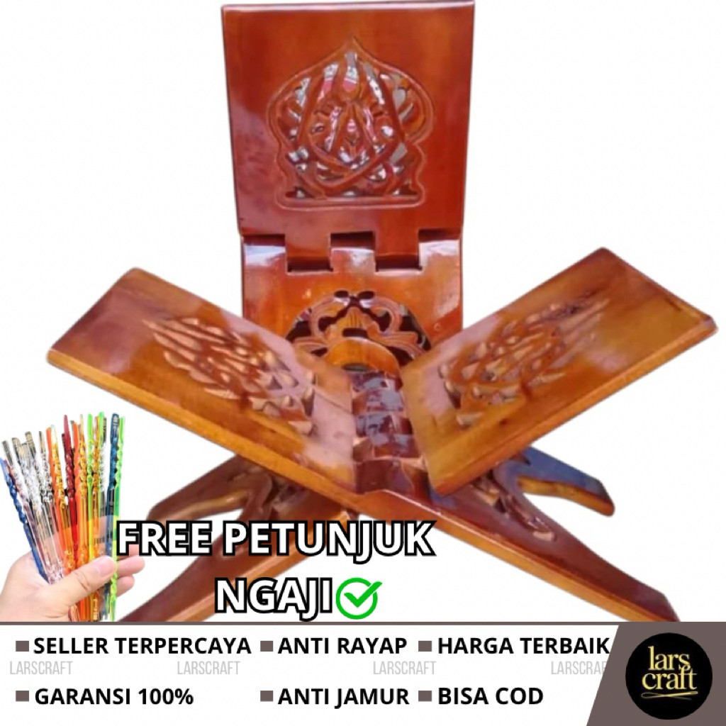 FREE PETUNJUK MENGAJI Rekal al quran/Rekal al quran lipat/rekal al quran kayu jati rekal al quran ae