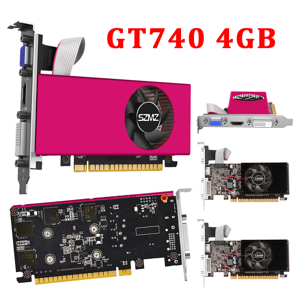 GT740 4GB DDR5 Graphics Card with DVI HDMI-Compatible Interface 128 Bit PCI-E2.0 16X Low Profile Vid
