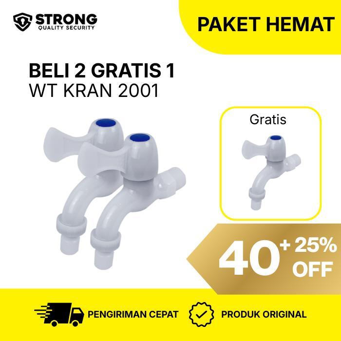 STRONG TAP BELI 2 GRATIS 1 Keran Tembok Plastik WT 2001 WH Kran Air 1/2 Inch Polypropylene Kran Air 