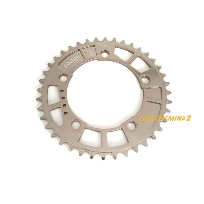 rollcii chainring narrow wide 40T BCD 110mm 5 bolt polish silver
