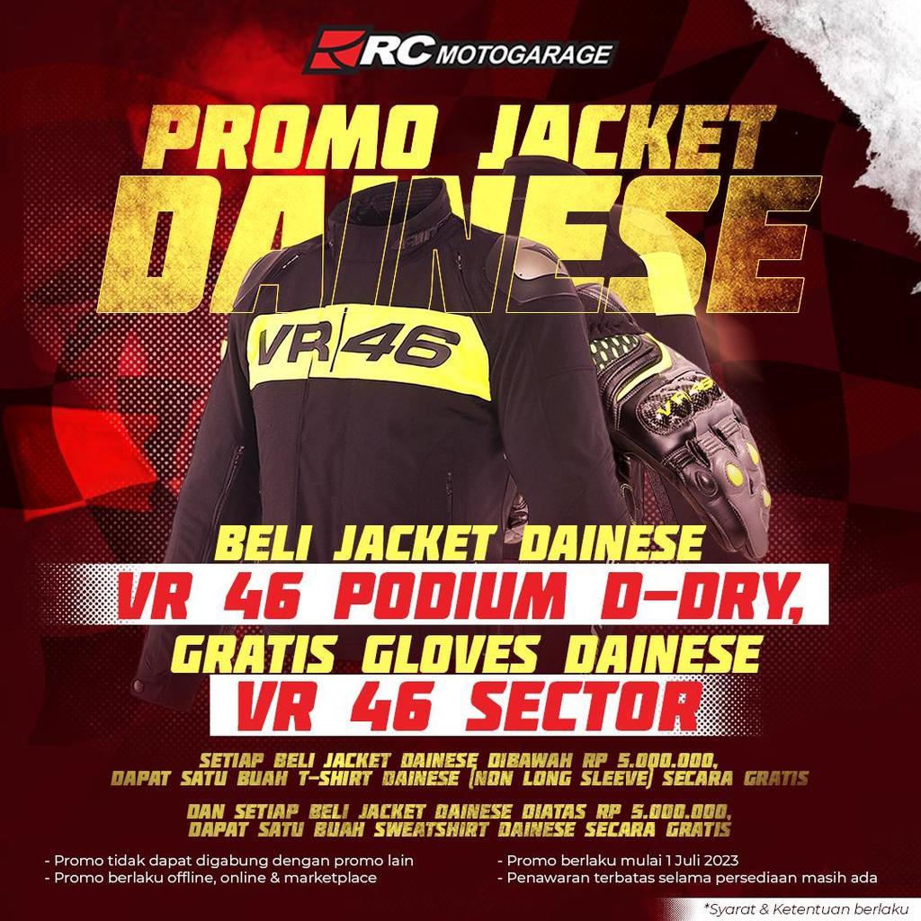 Promo Jacket VR 46 Podium D-Dry Gratis Gloves VR 46 Sector Original