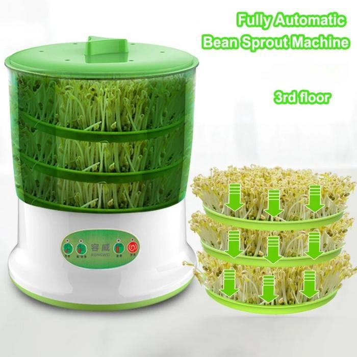Mesin Kecambah Otomatis Elektrik Pembuat Tauge Sprout Maker 3 Layer Penyiram Air Auto Pengatur Suhu 