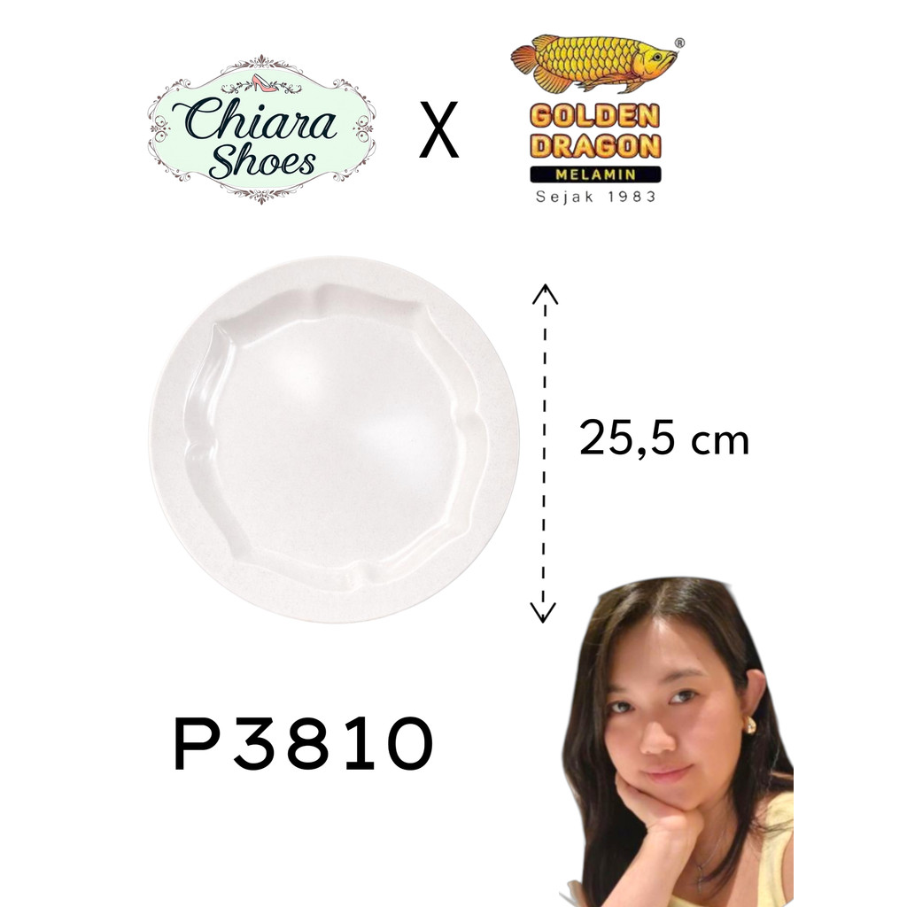 CHIARASHOESXGOLDEN DRAGON P3810 PIRING CEPER MELAMIN PREMIUM 10 INCH NASI PADANG RAMES SAYURAN CHR 0